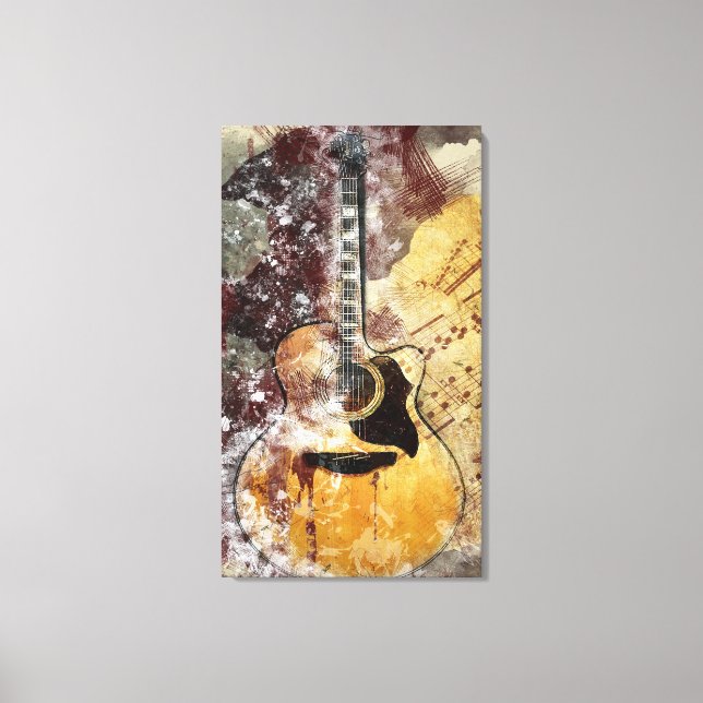 Abstrakt Music Guitar Canvas Wall Art (Framsida)
