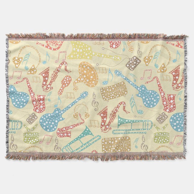 Abstrakt Music Instruments Mönster Mysfilt (Framsidan)