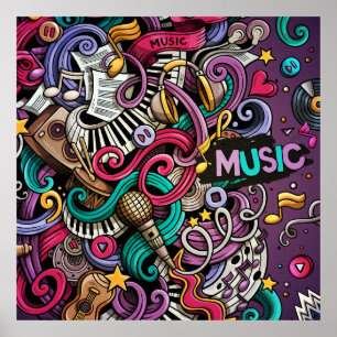 Abstrakt Music Mönster Poster