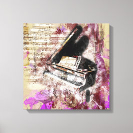 Abstrakt Music Piano Design Lila Canvas Wall Art