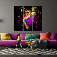 Abstrakt Musician Spela Trumpet