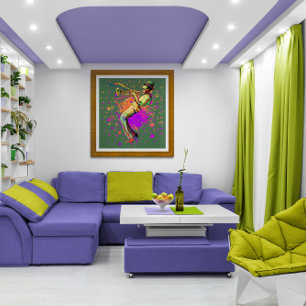 Abstrakt Musician Spela Trumpet Poster