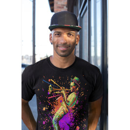 Abstrakt Musician Spela Trumpet T Shirt
