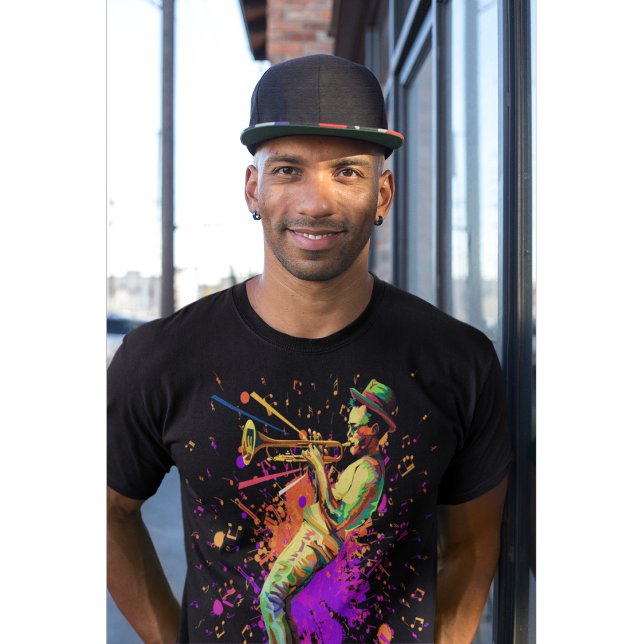 Abstrakt Musician Spela Trumpet T Shirt (Skapare uppladdad)