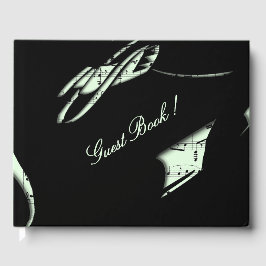 Abstrakt Musik Gästbok Mint