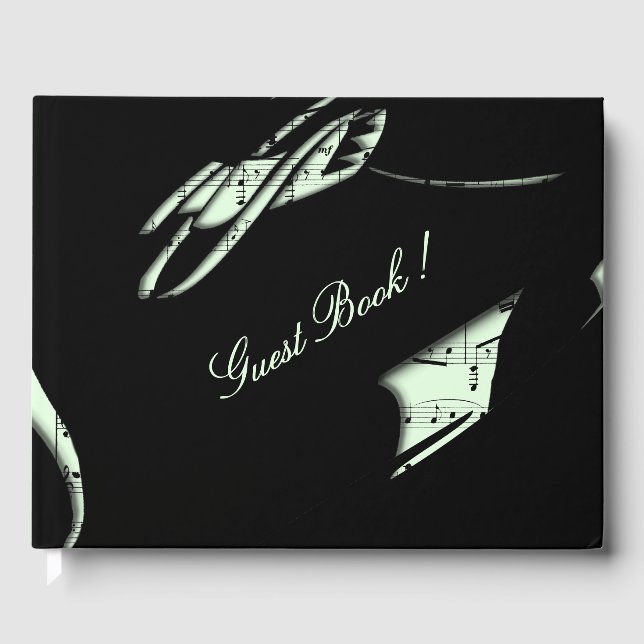 Abstrakt Musik Gästbok Mint (Framsida)
