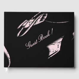 Abstrakt Musik Gästbok Rosa