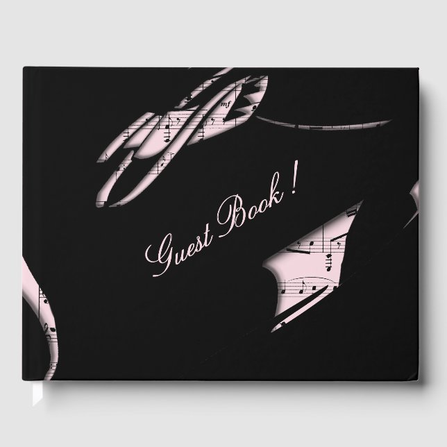 Abstrakt Musik Gästbok Rosa (Framsida)
