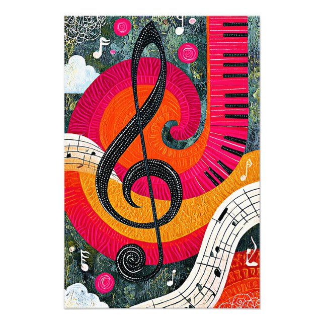 Abstrakt musikalisk design fototryck (Framsidan)