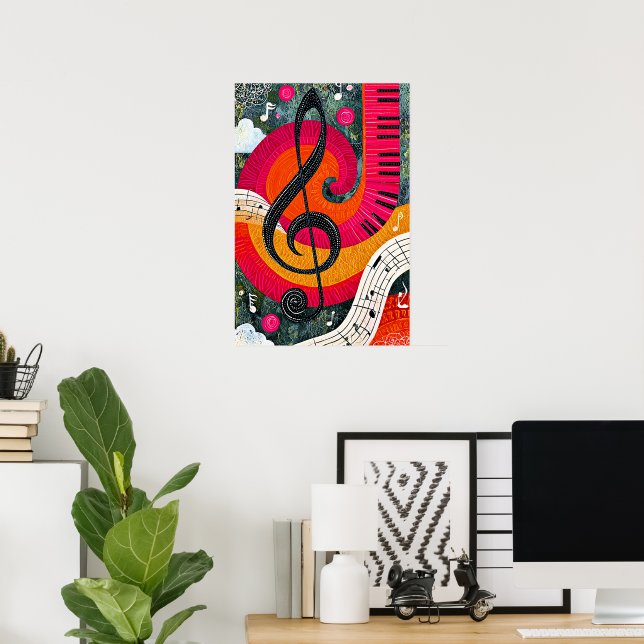 Abstrakt musikalisk design poster (Hemmakontoret)