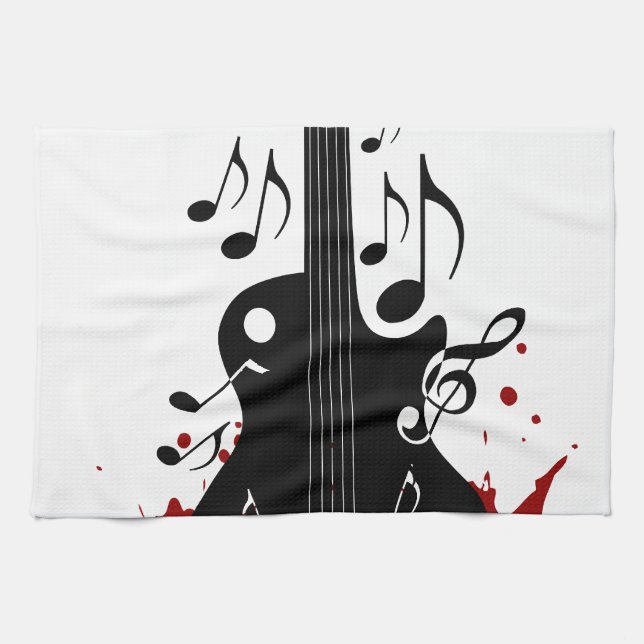 Abstrakt musikbakgrund kökshandduk (Horisontell)
