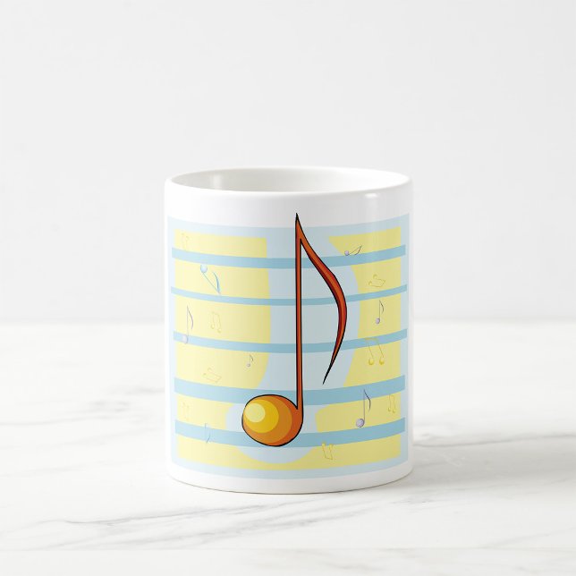 Abstrakt musiknot Pastell Notblad Kaffemugg (Skapare uppladdad)