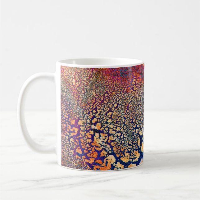 Abstrakt mycket detaljerad texturerad grunge backg kaffemugg (Vänster)