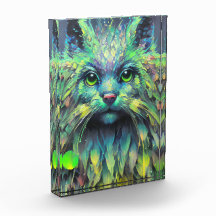 Abstrakt Mystical Cat Fantasy Art