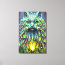 Abstrakt Mystical Cat Fantasy Art