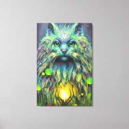 Abstrakt Mystical Cat Fantasy Art Canvastryck