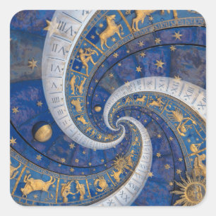 Abstrakt: Mysticism, astrologi, Fant Fyrkantigt Klistermärke