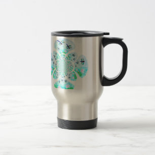 Abstrakt näckrosdammslända resemugg