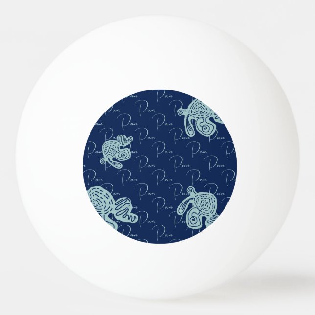 Abstrakt Namnmönster Pingisboll (Framsidan)