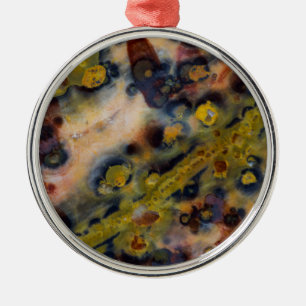 Abstrakt närbild av Ocean Jasper Julgransprydnad Metall