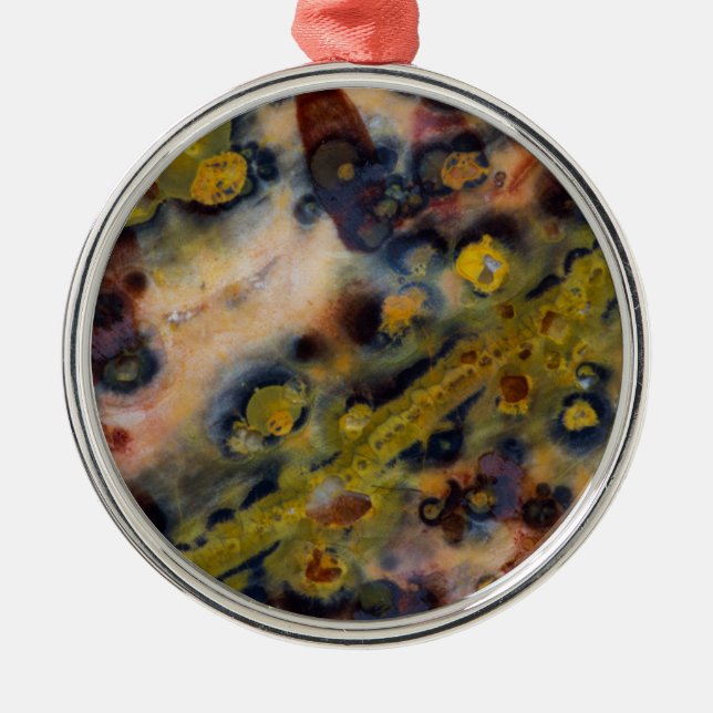 Abstrakt närbild av Ocean Jasper Julgransprydnad Metall (Framsidan)