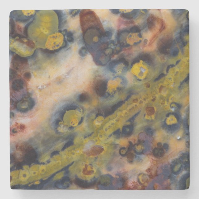 Abstrakt närbild av Ocean Jasper Underlägg Sten (Framsidan)