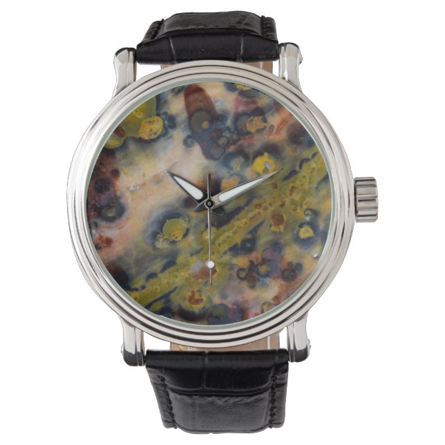 Abstrakt närbild på Ocean Jasper Armbandsur (Framsida)