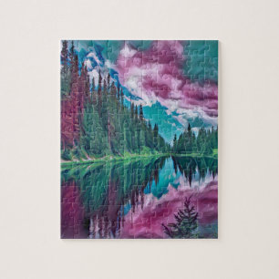 Abstrakt Natur Forest Wilderness Ligcape Pussel