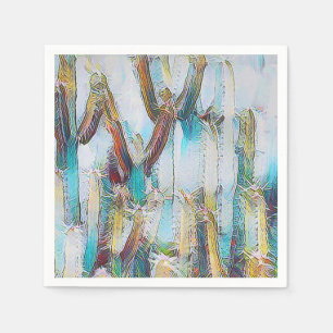 Abstrakt Natur i Aqua Blues Decoupage Pappersservett