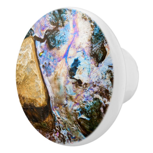 abstrakt natur stilla vatten keramisk knopp (Höger)