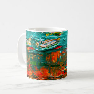 Abstrakt Naturlig Målningsmönster Kaffemugg
