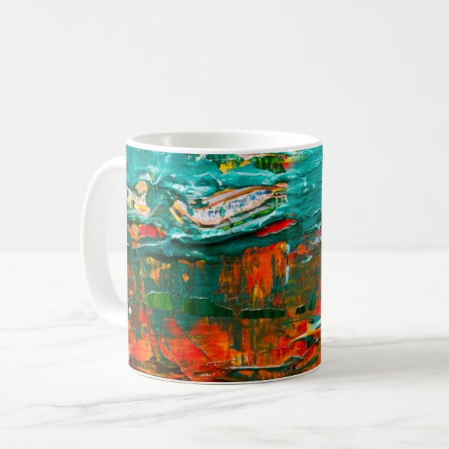 Abstrakt Naturlig Målningsmönster Kaffemugg (Framsida vänster)