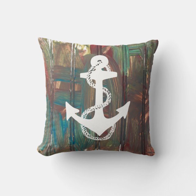 abstrakt nautisk ANCHOR + ROPE | Kudde (Framsida)