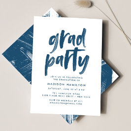 Abstrakt Navy | Examen Invitation Inbjudningar