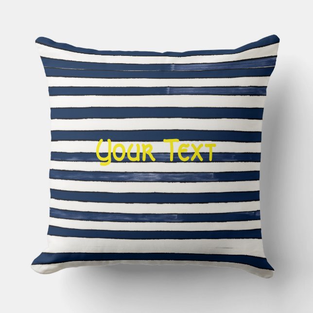 Abstrakt Navy Rand Seamless Mönster Kudde (Framsida)