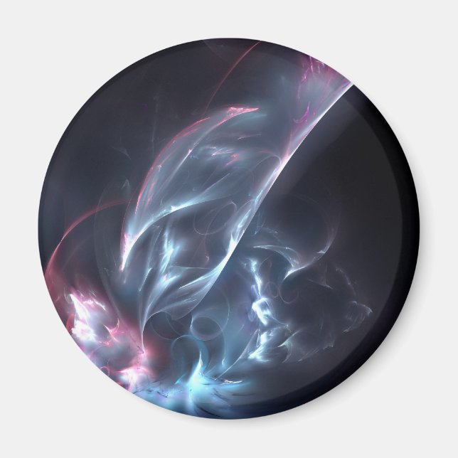 Abstrakt Nebula Blue och Lila Magnet (Framsidan)