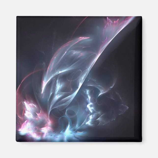 Abstrakt Nebula Blue och Lila Magnet (Framsidan)