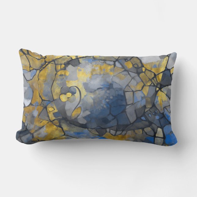 Abstrakt, nedfläckad glas, contemporary lumbarkudde (Framsida)