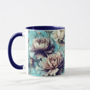 Abstrakt nejlikmönster design 1 mugg