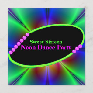 Abstrakt Neon Anpassningsbar Party-inbjudan Inbjudningar