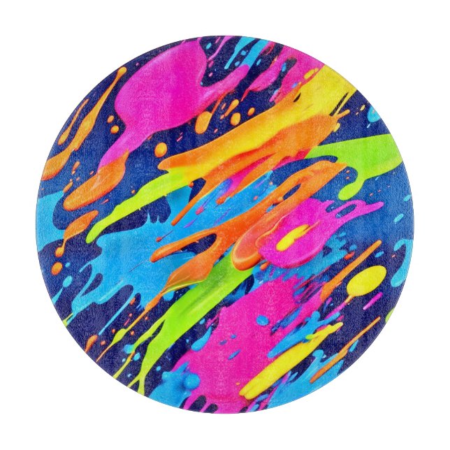 Abstrakt Neon Brushstrokes Stänk Art (Framsidan)