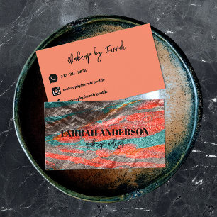 Abstrakt Neon Färgad Metallic Faux Foil Visitkort