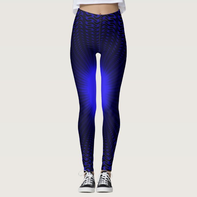 Abstrakt Neon Light Geometric Starry Design Leggings (Framsida)