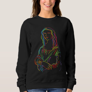 Abstrakt Neon Mona Lisa Linje Konst T Shirt
