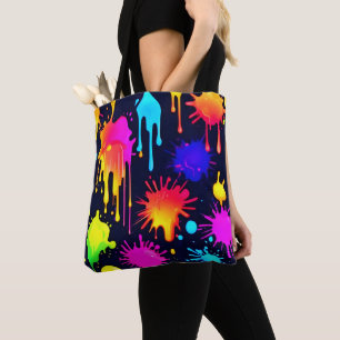 Abstrakt Neon Paint Drift Art Tygkasse