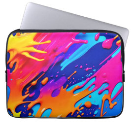Abstrakt Neon Paint Drift Design Laptop Fodral