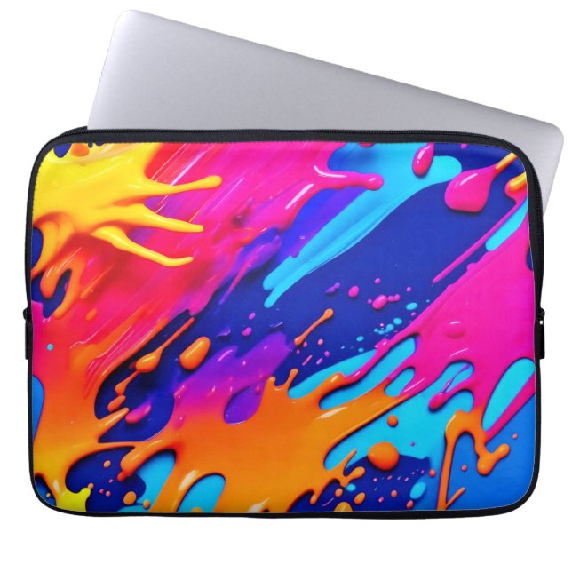 Abstrakt Neon Paint Drift Design Laptop Fodral (Framsidan)