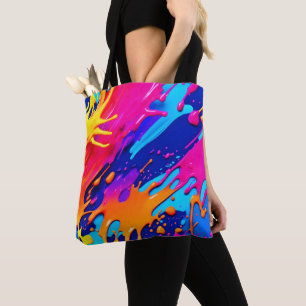 Abstrakt Neon Paint Drift Design Tygkasse