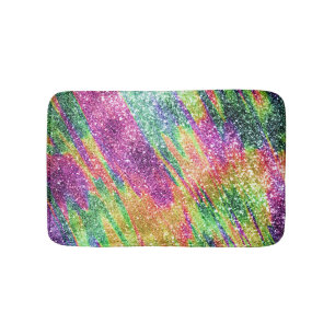Abstrakt Neon Rainbow Sparkly Glitter Badrumsmatta