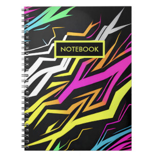 Abstrakt Neon Rand Anteckningsbok